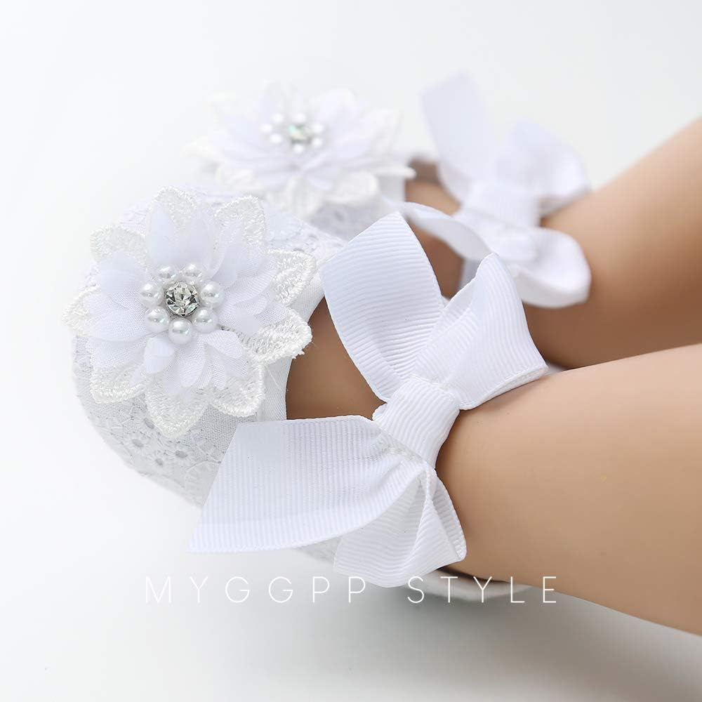 Infant Baby Girl Shoes Baby Mary Jane Flats Princess Wedding Dress Shoes Crib Shoe for Newborns, Infants, Babies, and Toddlers