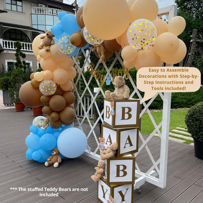 134 Pc Teddy Bear Baby Shower Decorations for Boy - Balloon Arch Garland & BA...