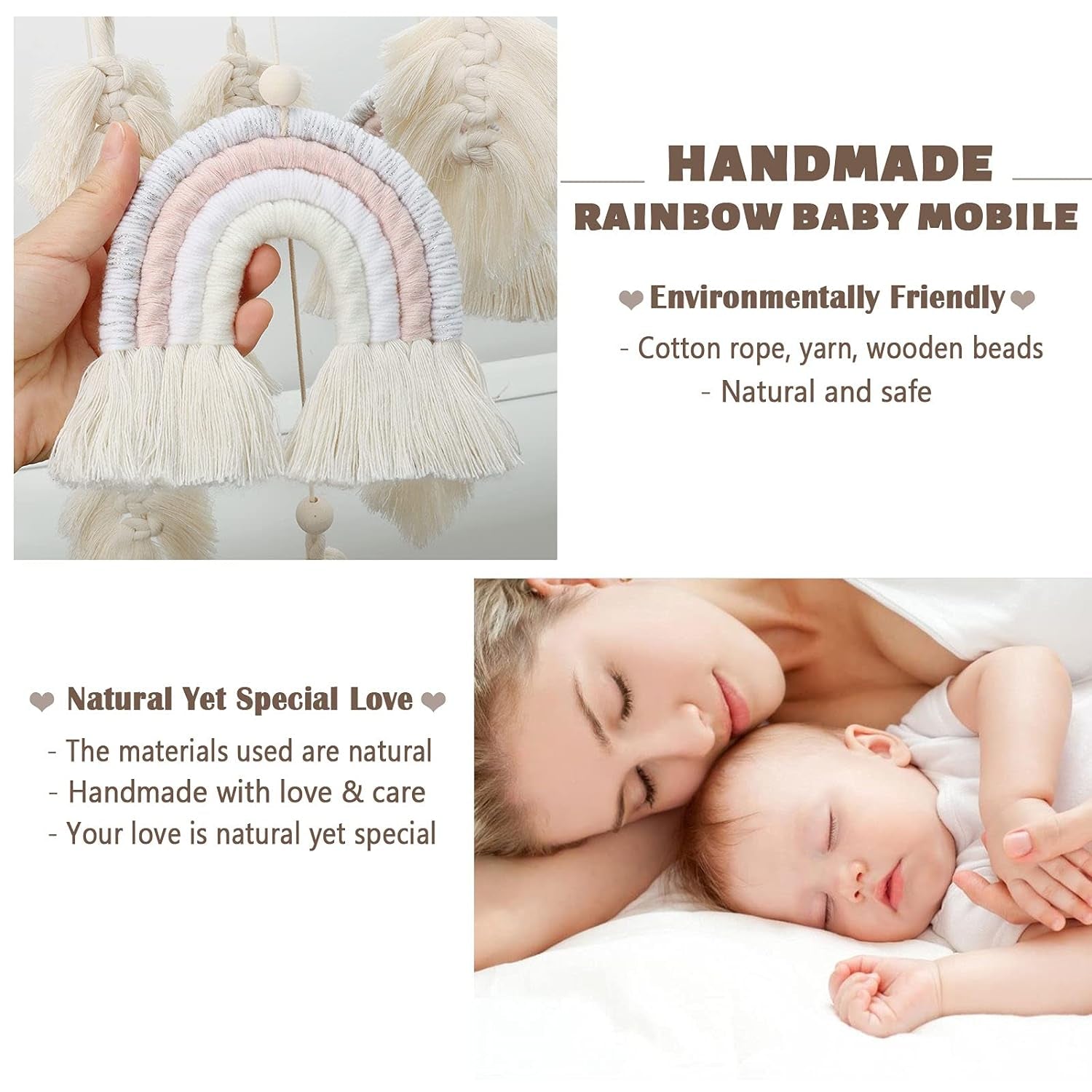 Boho Baby Mobile Baby Crib Mobile Nursery Cot Mobile Macrame Rainbow Baby Mobile Ceiling Mobile Boho Mobile Hanging Newborn Shower Gift