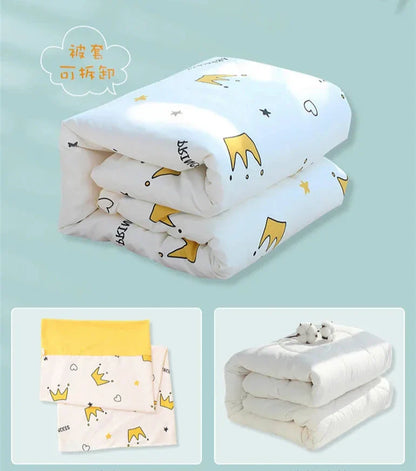 3Pcs Set Newborn Baby Crib Beddings Set Cotton Cartoon Print Color Bedroom Bed Cot Linens Quilt Cover Case Sheets Pillow