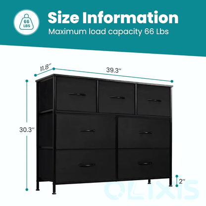 Storage Cabinet with 7 Fabric Drawers Organizer, Large Storage Space with inside Shelf, Accent Cabinet