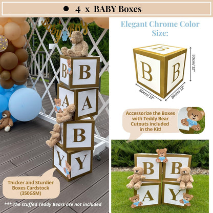 134 Pc Teddy Bear Baby Shower Decorations for Boy - Balloon Arch Garland & BA...