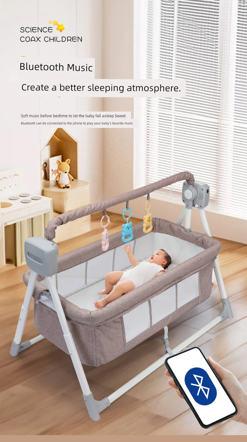 Automatic Baby Cradle - Soothing Bluetooth Sleeping Basket Swing