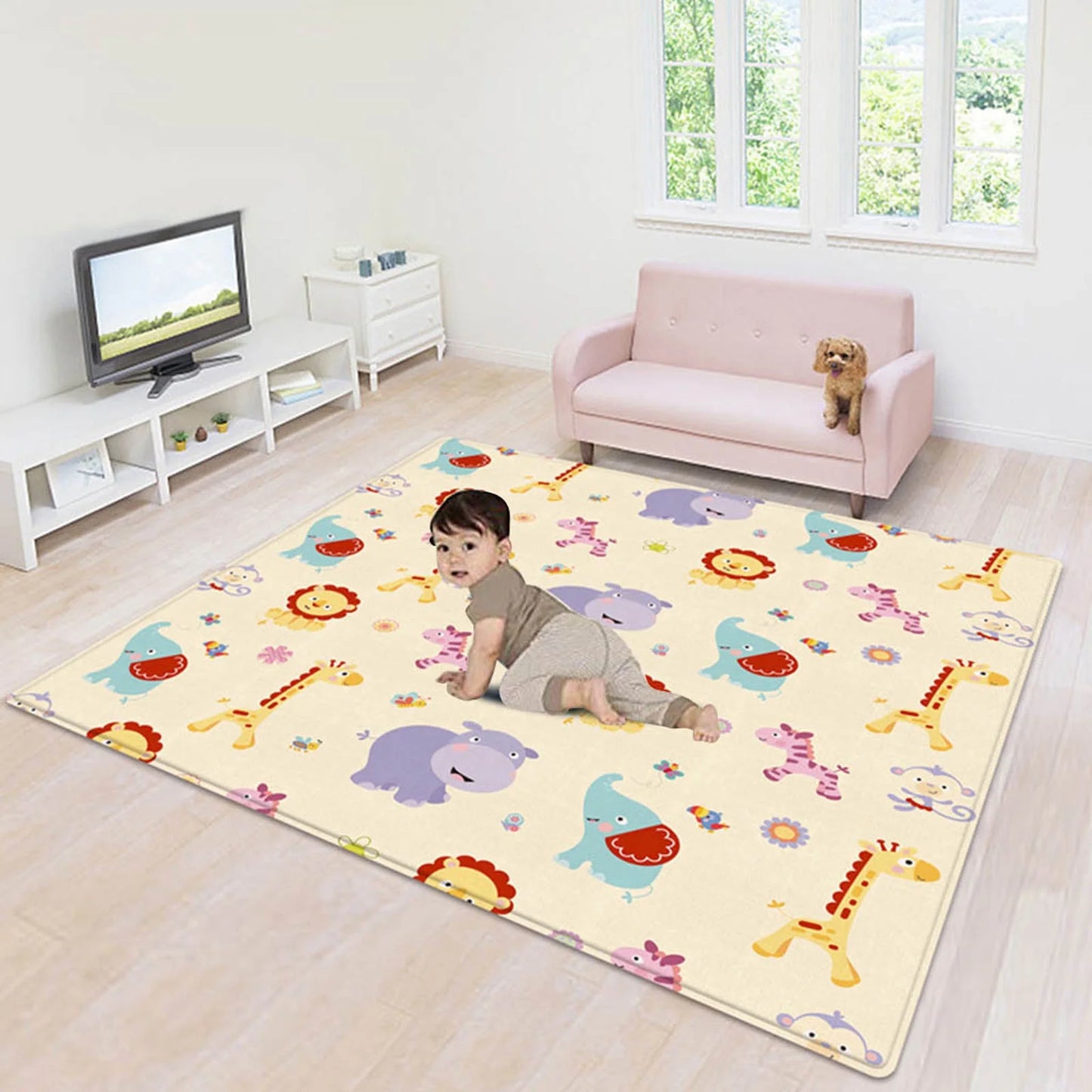 Clearance Baby Play Mat Foldable Baby Crawling Mat Reversible Baby Play Gym Mat Non-Slip