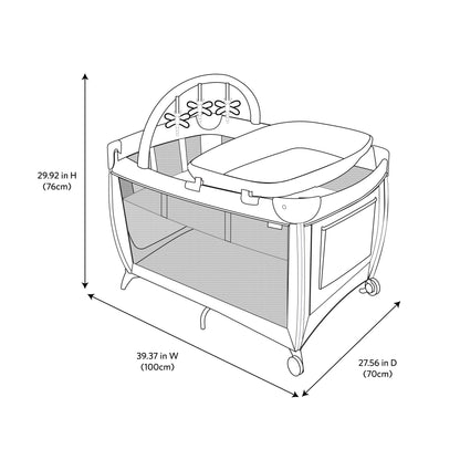 Play Yard with Full Size Rocking Bassinet, Castle Point