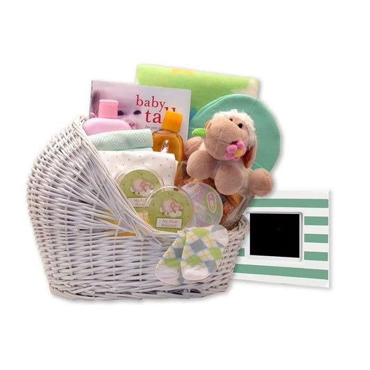 89062-Y-T Welcome Baby Bassinet New Baby Basket - Yellow, Teal