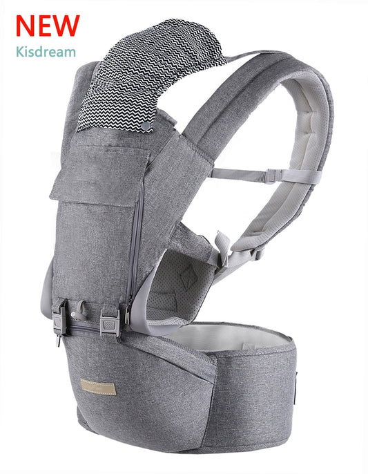 Baby Carrier, 9-In-1 Carrier Newborn to Toddler, Wrap with Hip Seat Lumbar Support, Carriers for All Seasons ＆ Positions, Perfect Hiking Shopping Travelling, Grey, 1.95 Pound