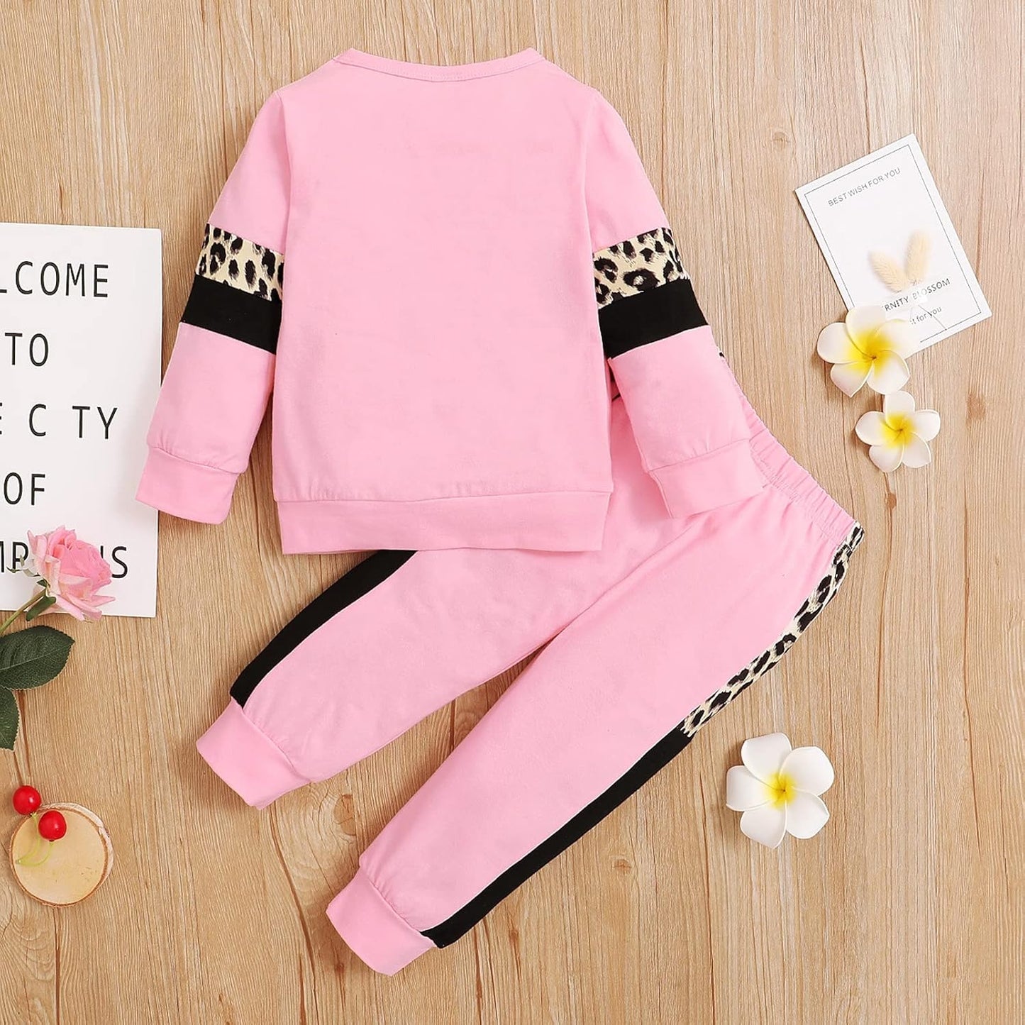 Toddler Girl Clothes Baby Sweatshirt Leopard Fall Winter Outfits Long Sleeve Tops Pants Set 2 Pcs