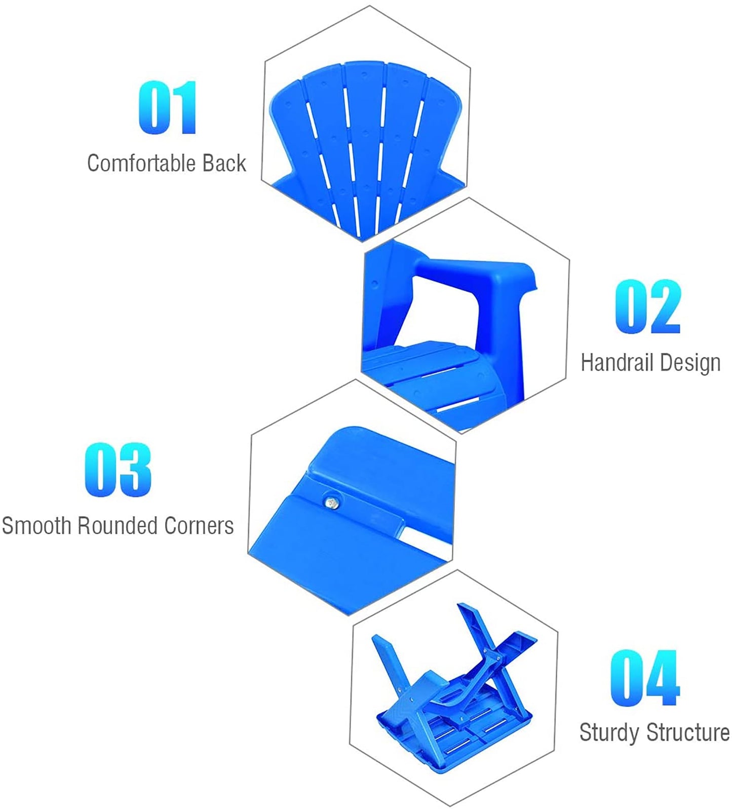 Plastic Children Kids Table & Chair Set 3-Piece Play Furniture In/Outdoor Blue