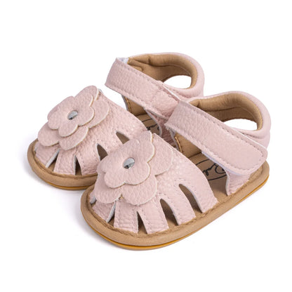 Baby Girls Sandals Infant Closed Toe Crib Shoes 0-24 Months