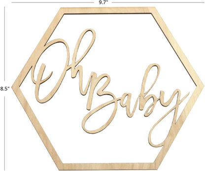 Wood Oh Baby Sign, Party Banner, Event Decorations for Baby Shower Decorations, Backdrop, Photo Prop, Gender Reveal (Oh Baby)