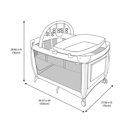 Willow Rocking Baby Play Yard with Full Size Bassinet, Stardust