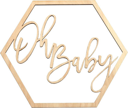 Wood Oh Baby Sign, Party Banner, Event Decorations for Baby Shower Decorations, Backdrop, Photo Prop, Gender Reveal (Oh Baby)