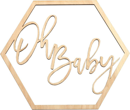 Wood Oh Baby Sign, Party Banner, Event Decorations for Baby Shower Decorations, Backdrop, Photo Prop, Gender Reveal (Oh Baby)